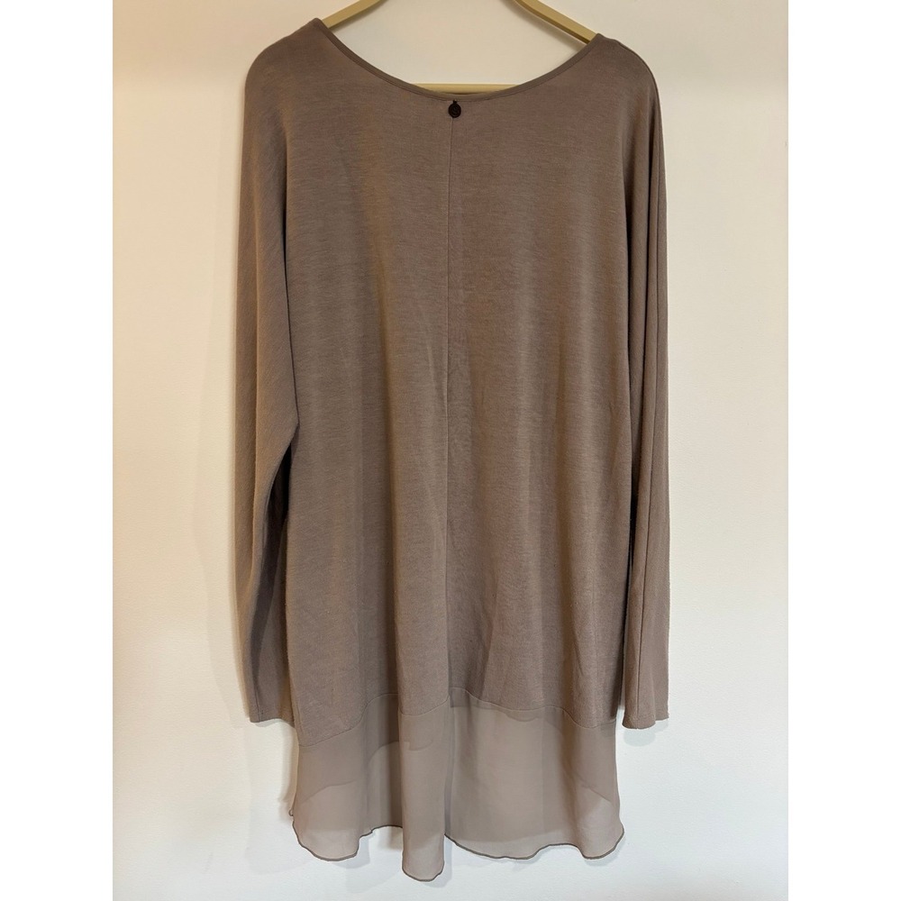 Soft Surroundings Long Sleeve Tunic, Women's Size Medium, Lightweight Tan Cream - Picture 3 of 11
